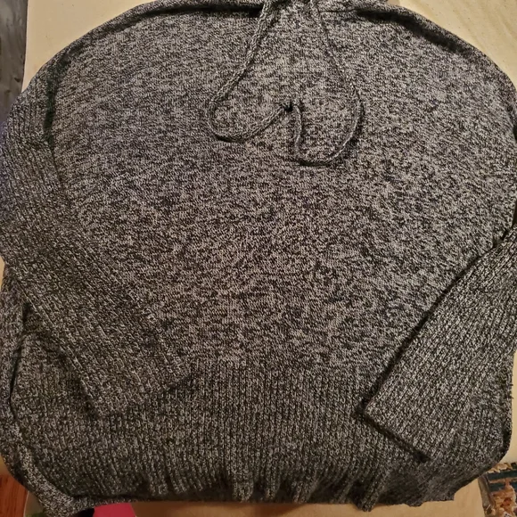 GAP Marled Knit Hooded Pullover - Heather Gray - Picture 9 of 13